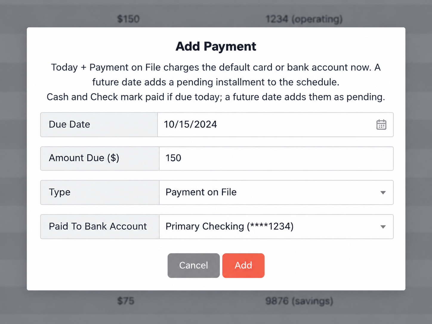 One-time payments